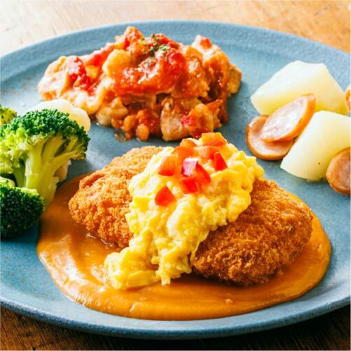 海老カツと濃厚エビトマトクリームのW仕立て