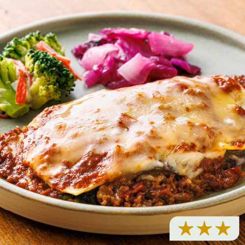 ナスとほうれん草のこんがりラザニア