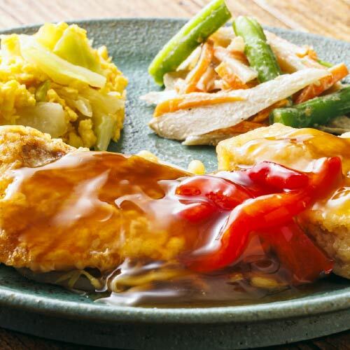 カレイの天ぷらと出汁染みる揚げ出し豆腐