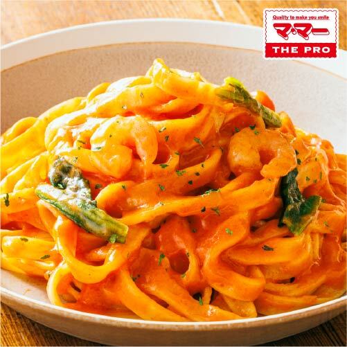 もちもち生パスタの濃厚海老トマトクリーム