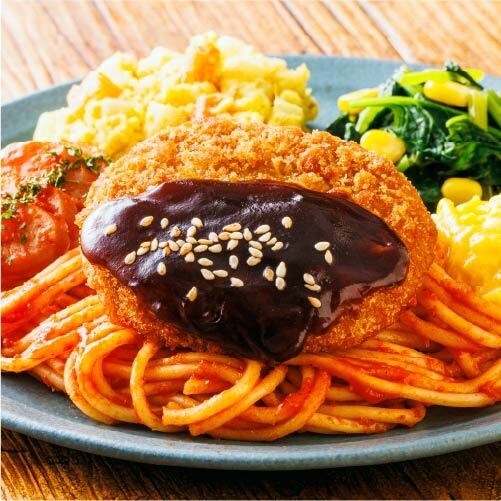 メガ盛り メンチカツと懐かしのナポリタン